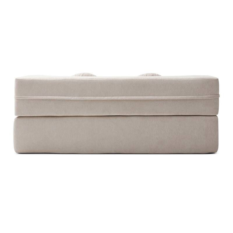 2-in-1 Folding Sofa Bed with Pillow, Queen Sleeper Sofa, Floor & Futon Loveseat Couch, Foam Folding Mattress Sleeper