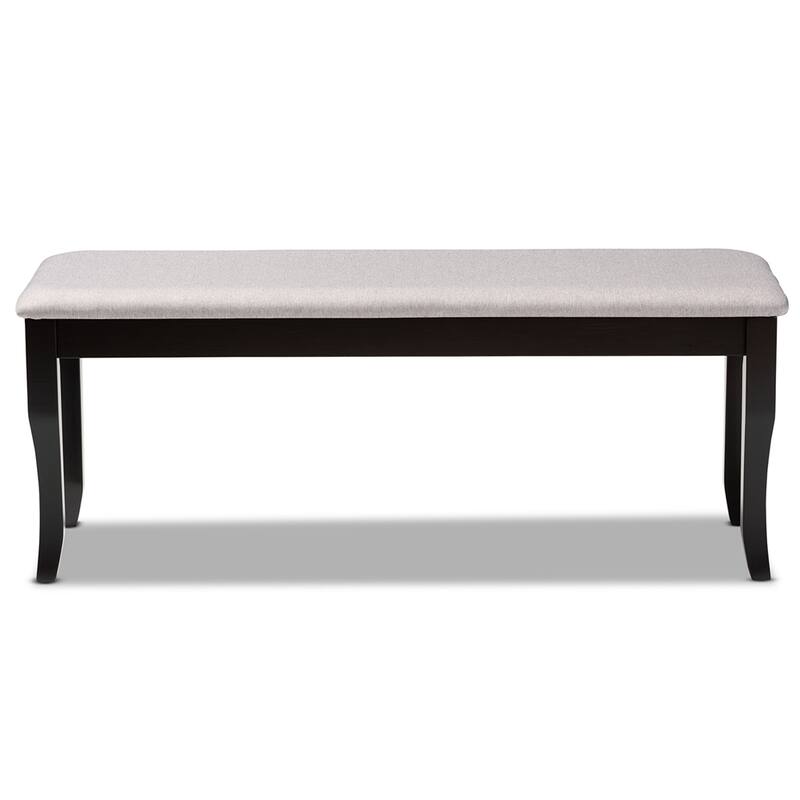 Cornelie Modern and Contemporary Transitional Fabric Upholstered and Dark Brown Finished Wood Dining Bench