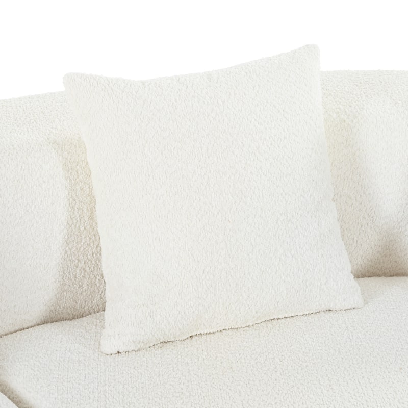 Curved Design Chenille Sectional Sofa, Modern Modular Couch with 4 Pillows, Plush Sponge and Spring Cushion, Sponge Sofa