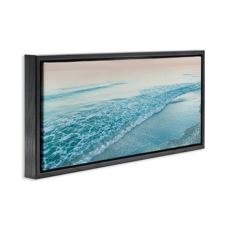 Stupell Luminous Sunset over Beach Framed Floater Canvas Wall Art Design By Mary Lou Johnson