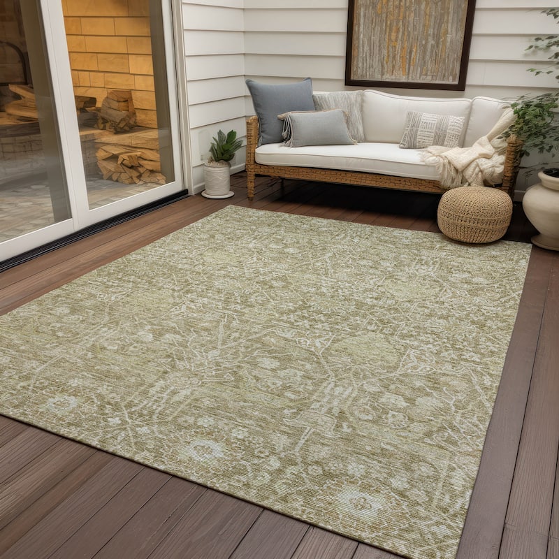 Machine Washable Indoor/ Outdoor Vintage Boho Chantille Rug