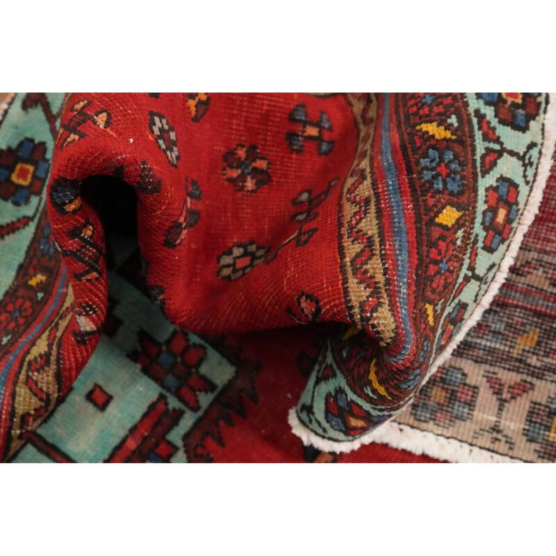 Hand Knotted Oriental 100% Wool Carpet Traditional Medallion Red Heriz Area Rug - 5' 4'' X 3' 8''