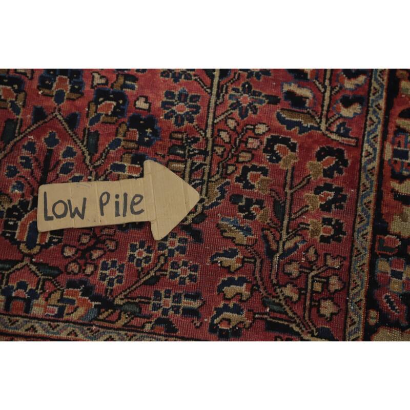 Hand Knotted Oriental 100% Wool Carpet Traditional Floral Pink Sarouk Area Rug - 4' 10'' X 3' 3''