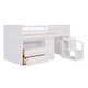 preview thumbnail 16 of 18, White Twin Pine Loft Bed with Storage Steps and Movable Desk