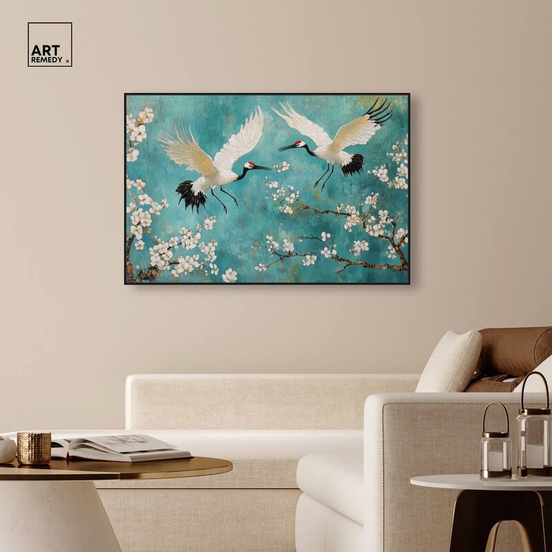 Gentle Tiger Nap Canvas Elegant Birds by Art Remedy