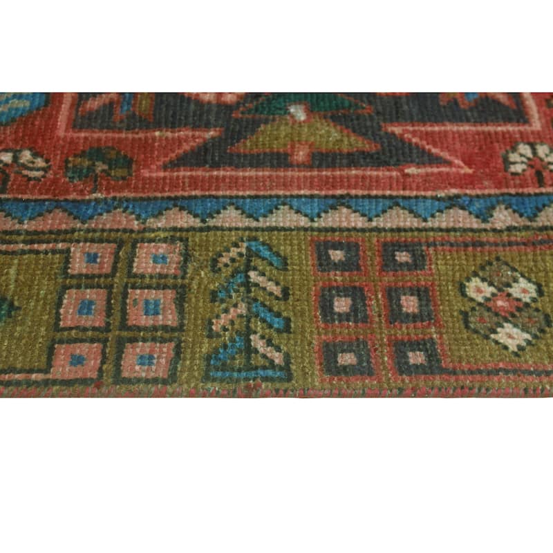 Fine Vintage Distressed Madalyn Rust/Lt. Brown Runner - 3'4" x 9'3"