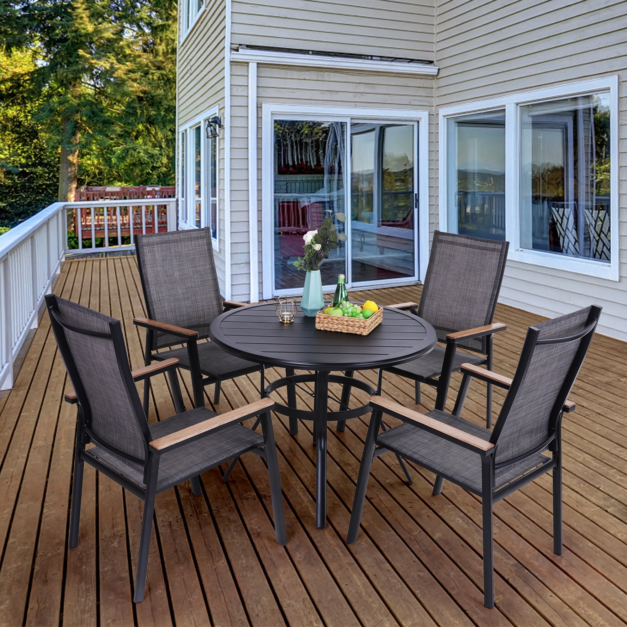 Low Back Aluminum Weather Resistant Outdoor Dining Sets Bed
