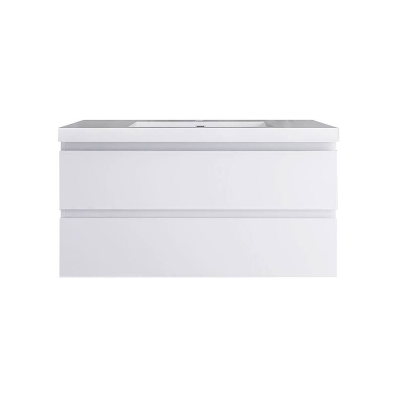 Floating Bathroom Vanity with Integrated Resin Top