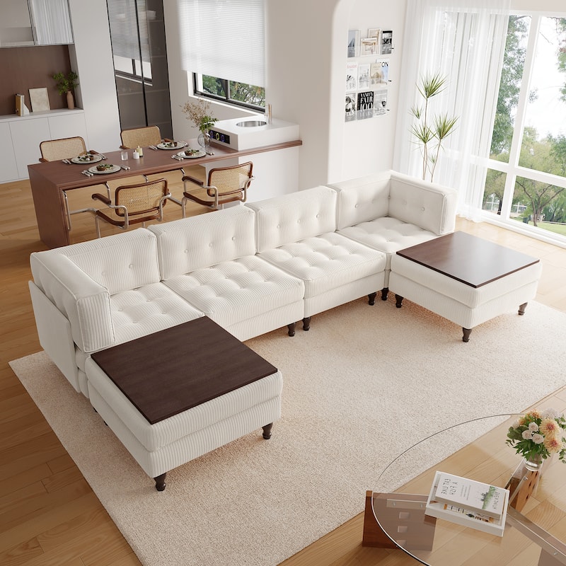 Madison Oversized Upholstered Corduroy Modular Sectional Sofa