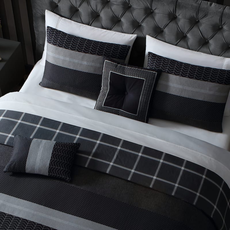 Bebejan Kyle Black 100% Cotton 5-Piece Reversible Comforter Set