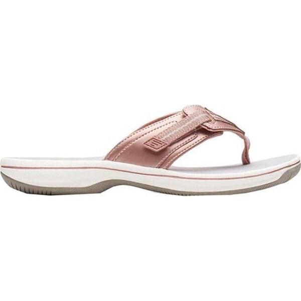 clarks rose gold flip flops