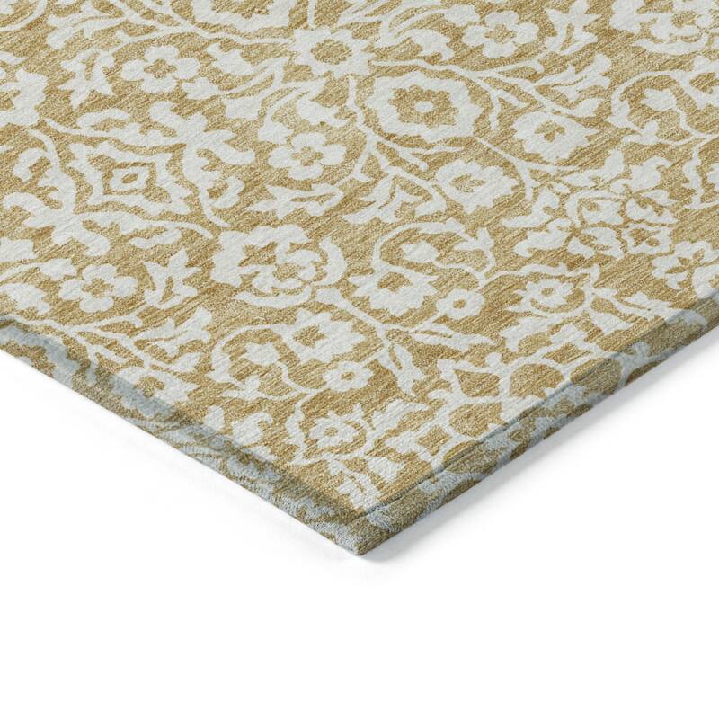 HomeRoots Damask Traditional Rectangle Outdoor Rug