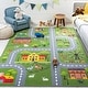 preview thumbnail 3 of 53, SAFAVIEH Kids Playhouse Machine Washable Slip Resistant Violanthi Neighborhood Road Rug Dark Green/Light Grey - 3'3" x  3'3" - Square