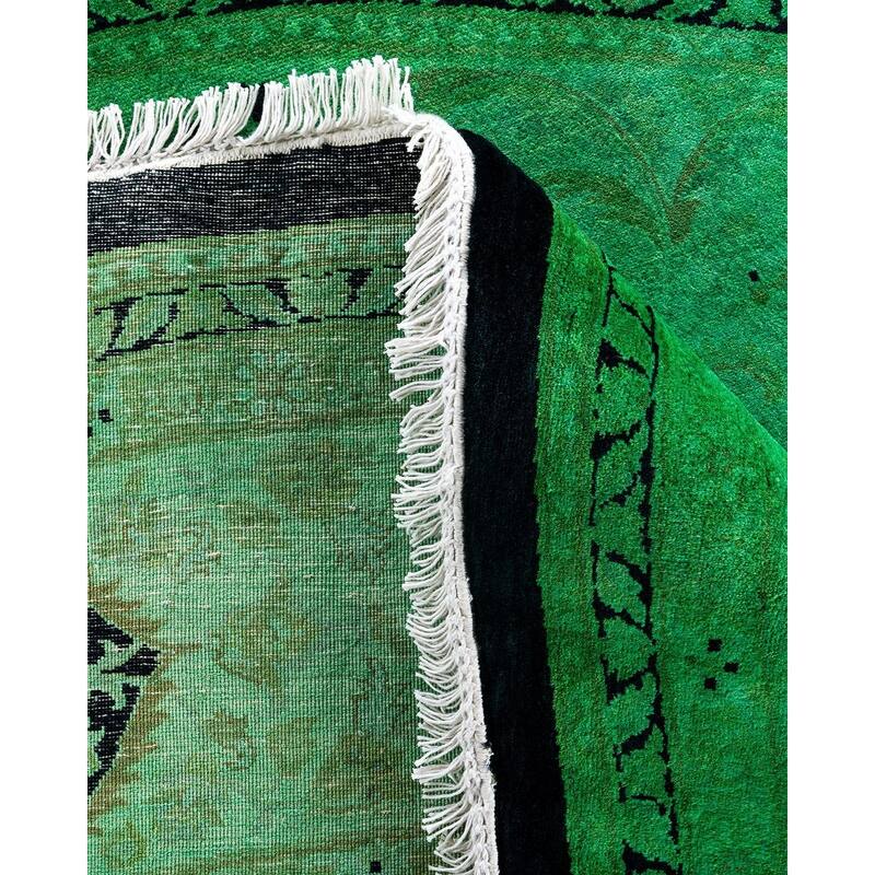 Contemporary Overdyed Wool Hand Knotted Round Area Rug - 8' 1" x 8' 1"