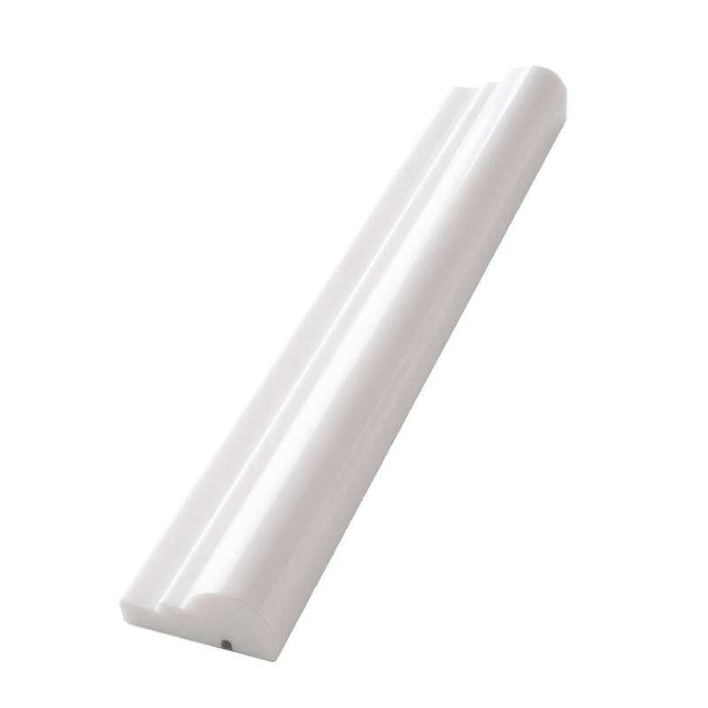 Apollo tile 2 x 12 Grandis Polished White Thassos Marble Tile (1.67 sq ft/case) - 10 Pack