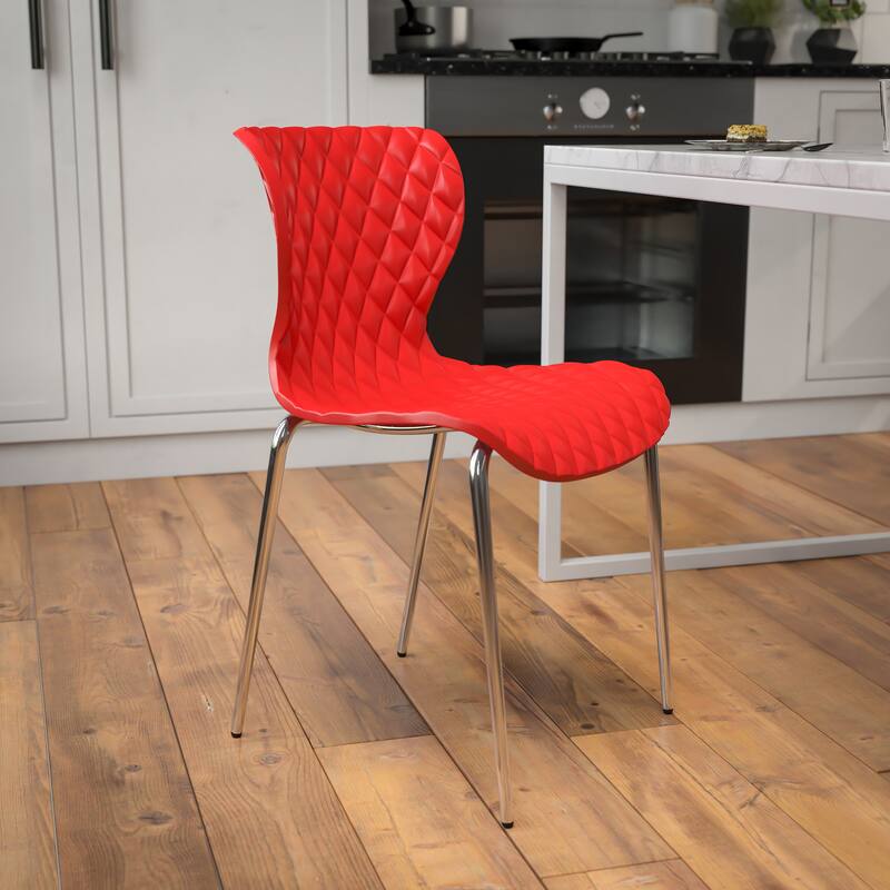 Contemporary Faux Upholstered Chair - Red