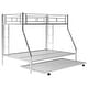 preview thumbnail 32 of 31, Distinctive Twin over Full Bunk Kids Bed with Twin Size Trundle,Two-Side Ladders,Sturdy Steel Frame