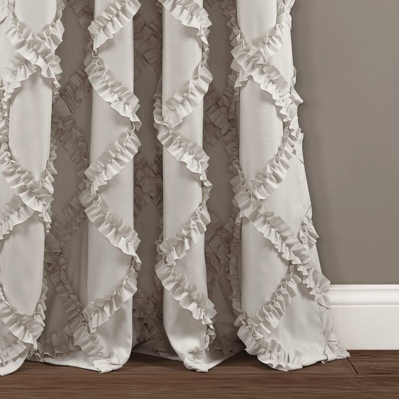 Lush Decor Ruffle Diamond Curtain Panel Pair