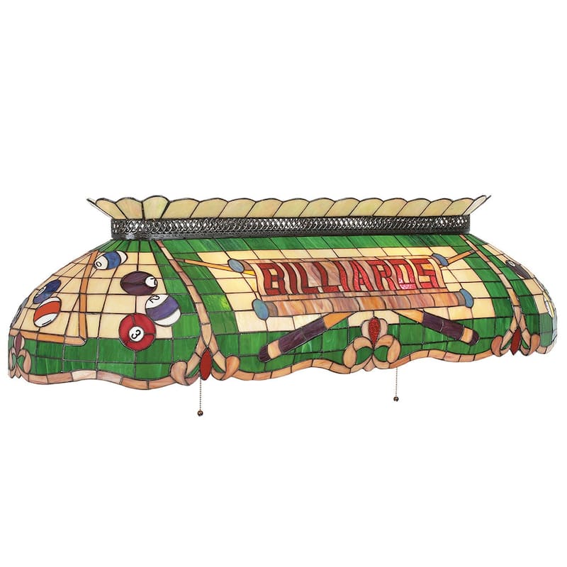 50 Inch Tiffany Billiard Light By RAM Game Room - Green White and Red