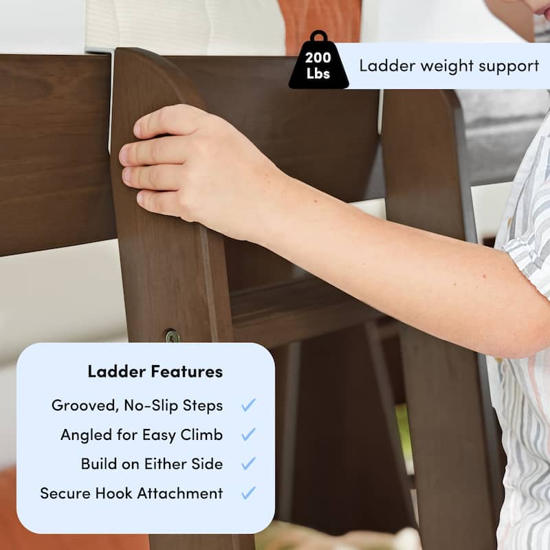Max and Lily L-Shaped Twin over Full Bunk Bed with Ladder on End