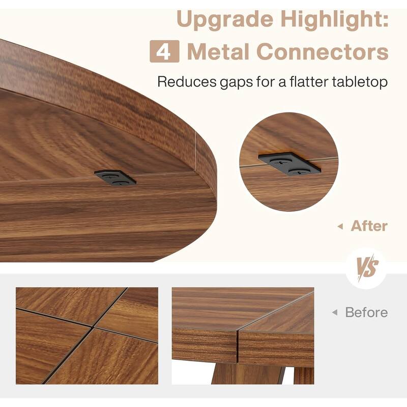 47" Round Conference Table Meeting Room Table with Thickened Top Wood Base Modern Training Desk for Conference/Seminar Room