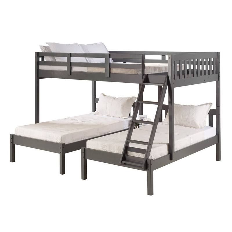 Dark Grey Full over Double Twin Bunk Bed