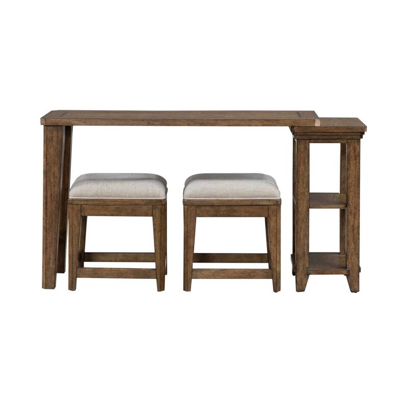 Liberty Furniture Carolina Park Console Table, Optional 2 Upholstered Stools