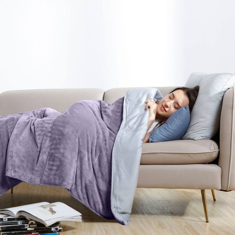 DreamLab Crystal 15lb Reversible Cooling Weighted Blanket with Removable Cover