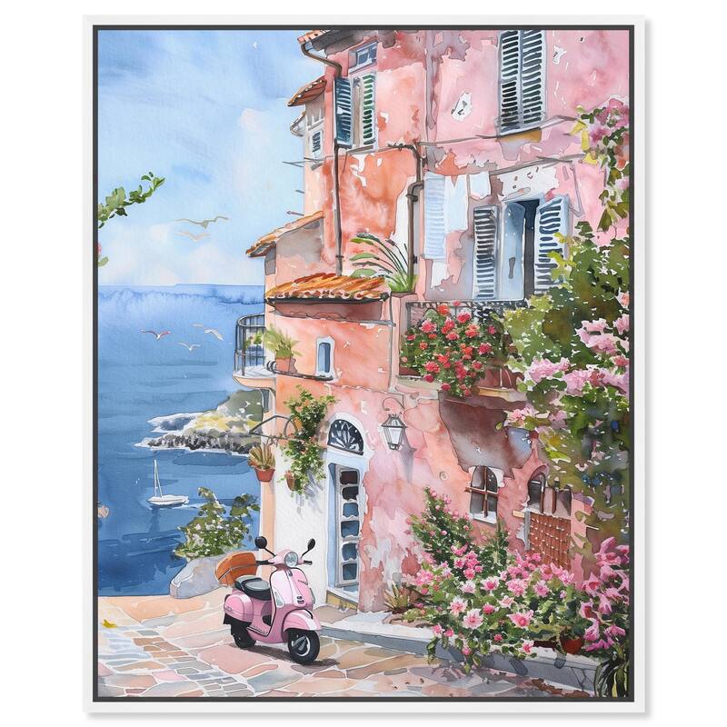Lush Coastal Villa II Canvas by Art Remedy - 24" x 30" - White