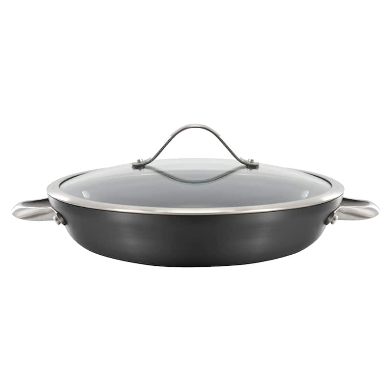 Elite Hard-Anodized Nonstick 12-Inch Everyday Pan with Glass Lid