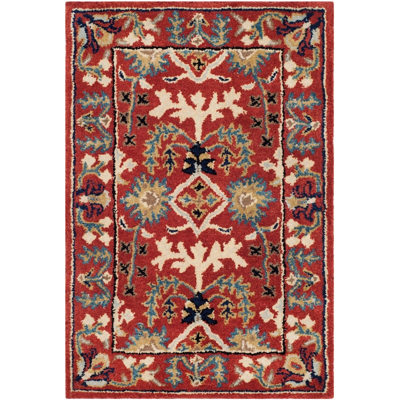 SAFAVIEH Handmade Antiquity Mirosava Traditional Oriental Wool Rug - 2' x 3' - Red/Multi