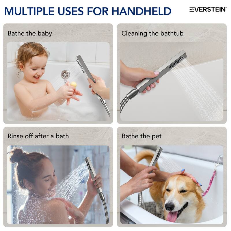 Single-Handle Wall Mount Tub Faucet with Handheld