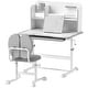 preview thumbnail 10 of 8, Kids Desk and Chair Set, Height Adjustable Kids School Study Desk and Chair Set with Tilt Desktop - Gray
