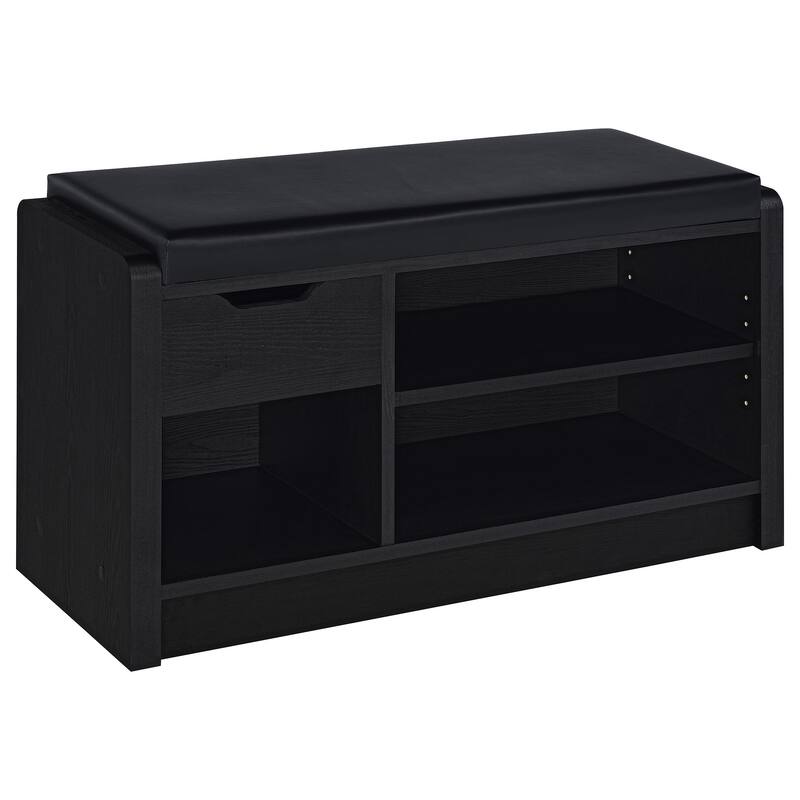 Astor Black 1-drawer Storage Bench