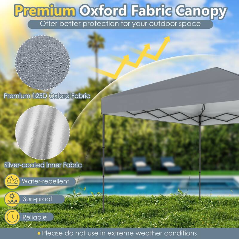 Gymax 10 X 10 FT Pop up Canopy Tent w/ Portable Carrying Bag 8 Stakes