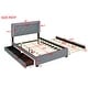 preview thumbnail 13 of 50, Button-Tufted Wingback Bed Velvet Frame Storage Platform Bed with 2 Drawers, Trundle Bed and Smart LED Light Bed Frame