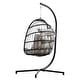preview thumbnail 7 of 7, Sturdy and Weather-Resistant Hanging Egg Chair with Stand
