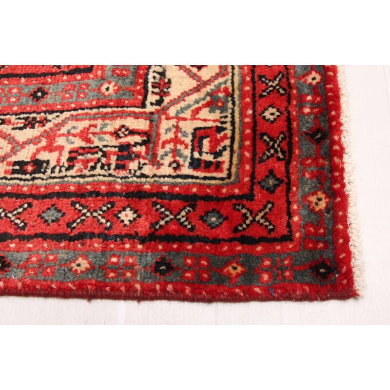 ECARPETGALLERY Hand-knotted Andelz Red Wool Rug - 3'5 x 9'11