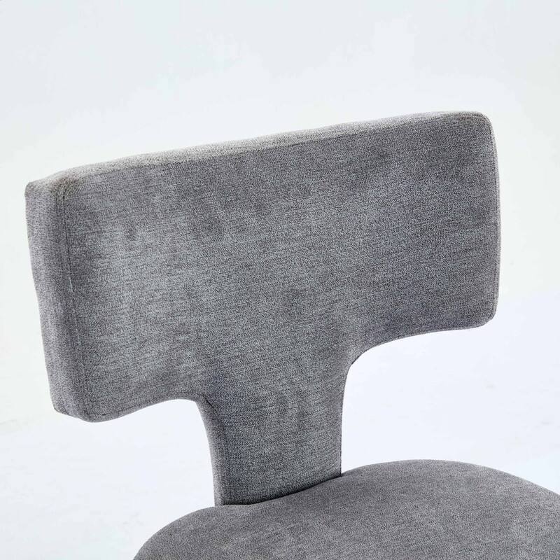 Counter Height Bar Stools Set of 2, Farmhouse Linen Fabric Upholstered Accent Chair Curved Backrest with Copper Nails around