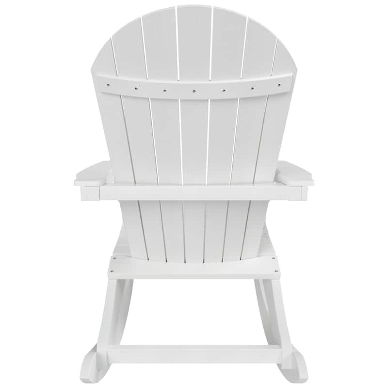 Polytrends Vineyard HIPS Outdoor Eco-Friendly All Weather Seashell Rocking Adirondack Chair