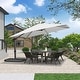 preview thumbnail 11 of 25, PURPLE LEAF 9 x 11.5 ft 360 Degree Rotation Patio Cantilever Umbrella White
