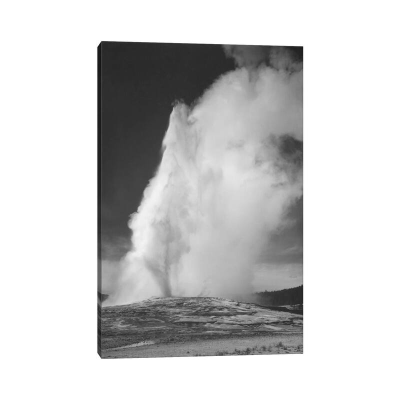 iCanvas "Old Faithful Geyser, Yellowstone National Park" by Ansel Adams Canvas Print