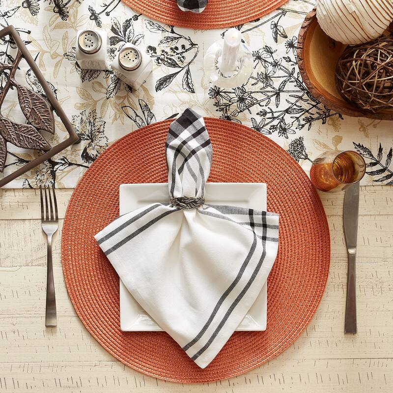 DII White Round PP Woven Placemat Set of 6