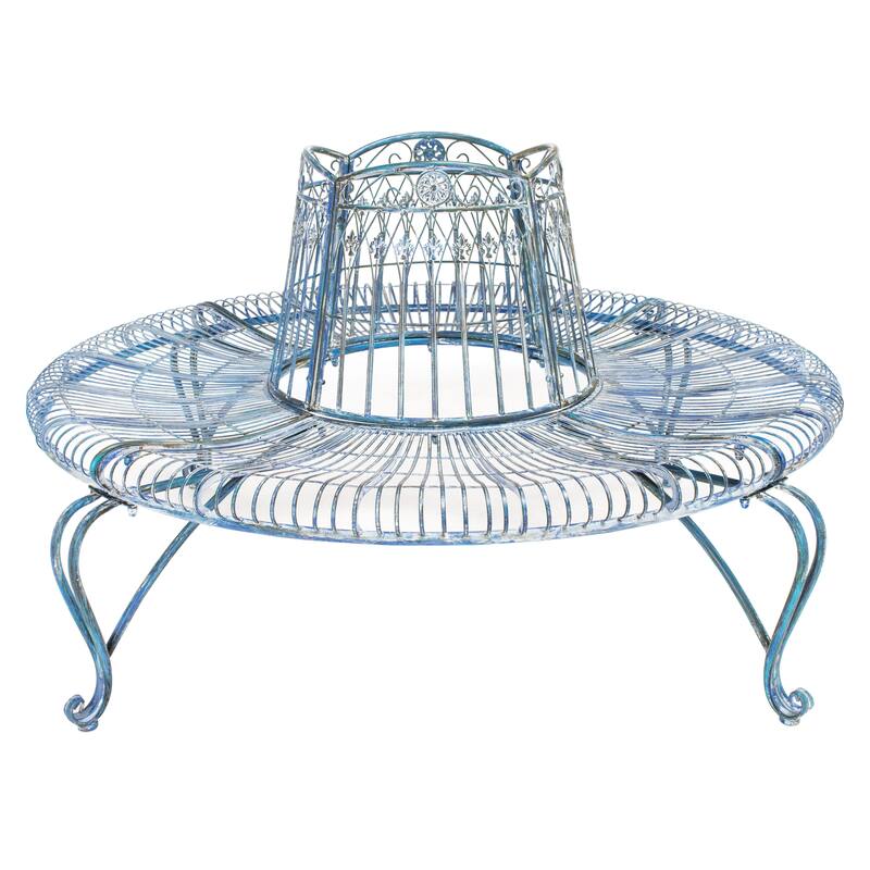SAFAVIEH Outdoor Irmeli Victorian Iron Round Tree Bench - 60" W x 60" D x 34" H - 60Wx60Dx34H