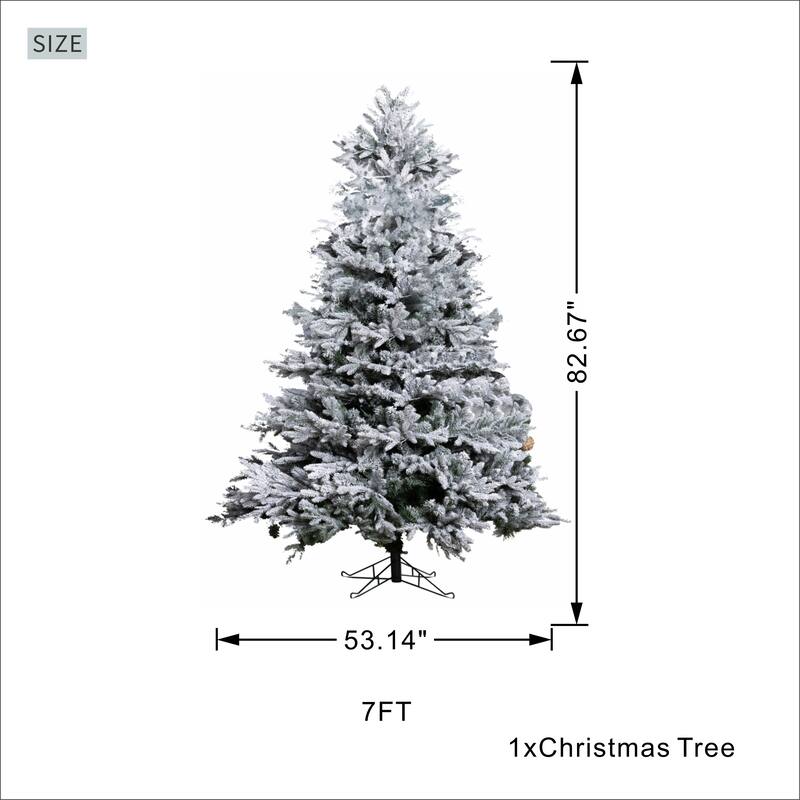 7/8FT Artificial Fir Christmas Tree with Metal Stand for Decor
