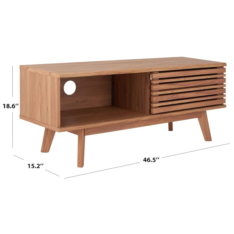 SAFAVIEH Shenna Walnut 47-inch Storage Media TV Stand - 47" W x 15" L x 19" H - 46Wx15Dx19H