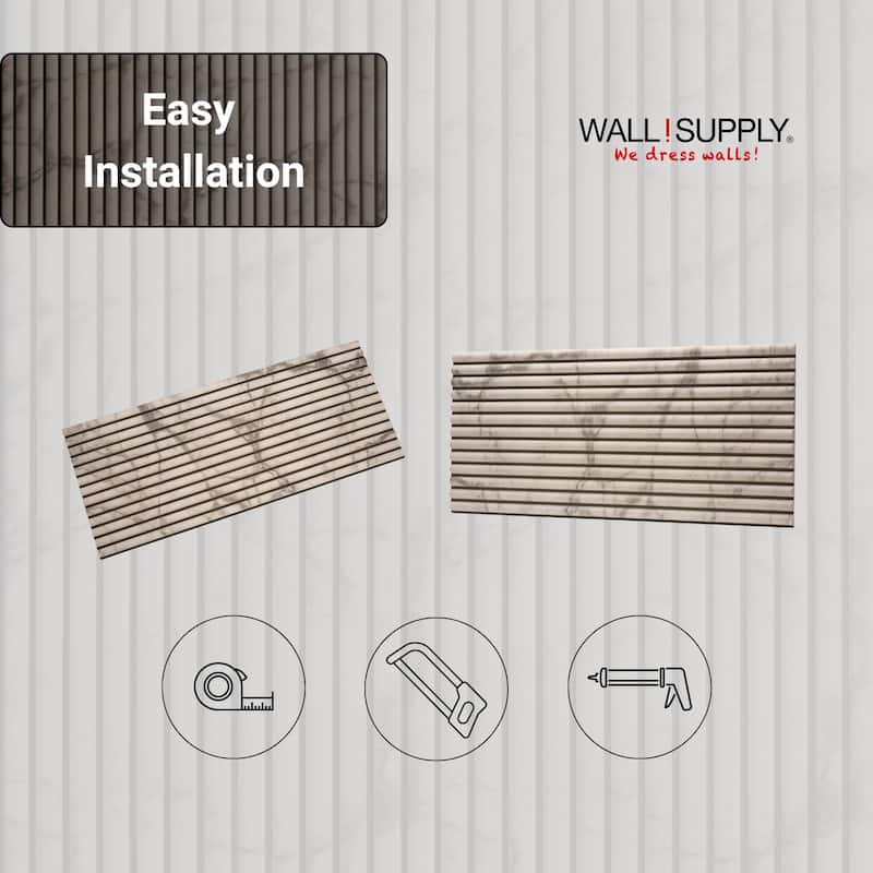 Wall!Supply Ultralight Linari Round HD Printed Wall Panel - 3D EPS Foam Wall Panels - Set of 4 Panels (24.97 sq ft)