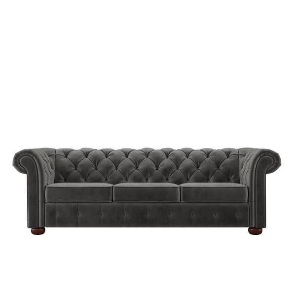 slide 15 of 24, Knightsbridge Tufted Chesterfield Sofa by iNSPIRE Q Artisan Velvet - Dark Grey