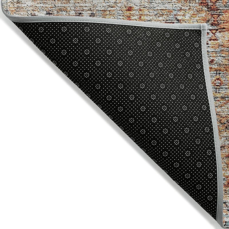 Machine Washable Indoor/ Outdoor Vintage Traditional Chantille Rug