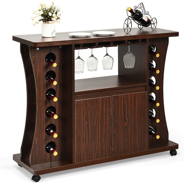Rolling buffet best sale cabinet